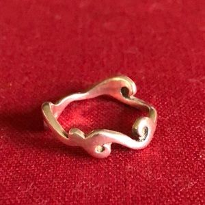 Sterling silver wave ring